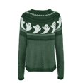 thumbnail image 5 of Halloween Knitted Sweater for Women Cute Ghost Pattern Print Knitted Pullover Sweaters Long Sleeve Crew Neck Jumper Tops (Green L), 5 of 7