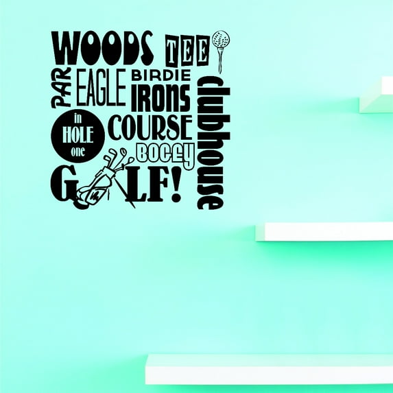 Wall Design Pieces Woods Tee Birdie Eagle Irons Course Clubhouse In Hole Once Golf Sign 16x24 Inches