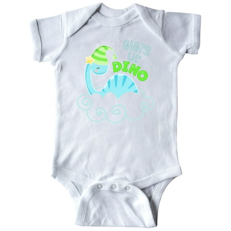 

Inktastic Gigi s Lil Dino with Cute Blue Baby Dinosaur Gift Baby Boy or Baby Girl Bodysuit