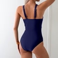 thumbnail image 4 of Women Mesh One Piece Swimsuit Tummy Control Sexy Bathing Suits V Neck Push Up Swimsuits Slimming Swimwear Navy S, 4 of 4