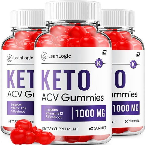 (3 Pack) Lean Logic Keto ACV Gummies - LeanLogic Apple Cider Vinegar Gummy Supplement for Energy - LeanLogic Keto Gummies Dietary Supplement (180 Gummies)