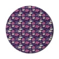 thumbnail image 1 of Floral Mouse Pad for Computers, Rhythmic Wildflower Pointed Petals Roses Blue Leaves on Dark Background, Round Non-Slip Thick Rubber Modern Mousepad, 8" Round, Plum and Multicolor, by Ambesonne, 1 of 2
