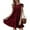 Wine, variant on EQWLJWE Summer Tiered Midi Dresses for Women ,Short Sleeve Round Neck Loose Cotton Ruffle Babydoll Dress Boho Sundress ,Casual Pleated Smocked Midi Dress