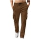 thumbnail image 1 of Pantalones largos para hombre, lisos, a la moda, informales, con múltiples bolsillos, cintura elástica, pantalones largos, pantalones de algodón para hombre, 1 of 7