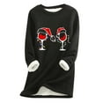 thumbnail image 1 of Offre du Jour! Aqestyerly Hauts de Noël pour Femmes Liquidation Mode Féminine Impression de Noël Manches Régulières Hiver Ample Vacances Décontracté Col Rond Chemise Hauts, 1 of 2