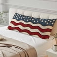 thumbnail image 4 of Retro American Flag Body Pillow Covers, White Star Red Blue US Flag Soft Breathable Throw Pillow Cases with Invisible Zipper, Decorative Pillowcase Pillows Protectors for Sofa Bed Couchair 20"x54", 4 of 9