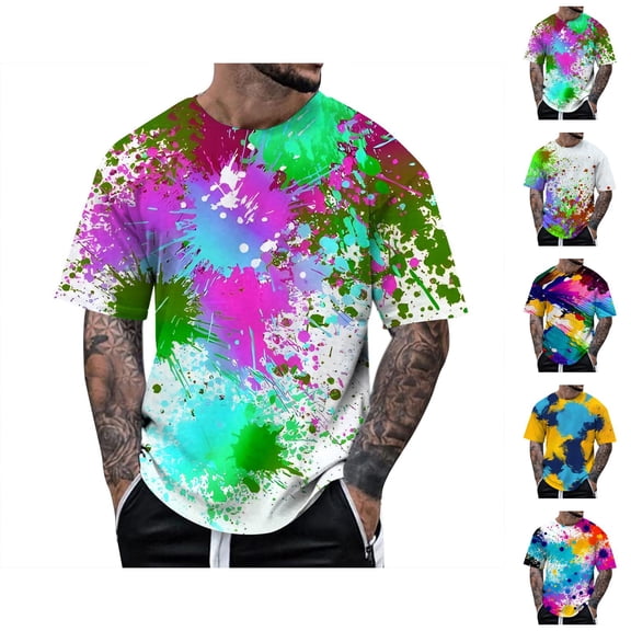 Graffiti Graphic Tees for Men 2026 Summer Casual Short Sleeve Crewneck T Shirts Streetwear