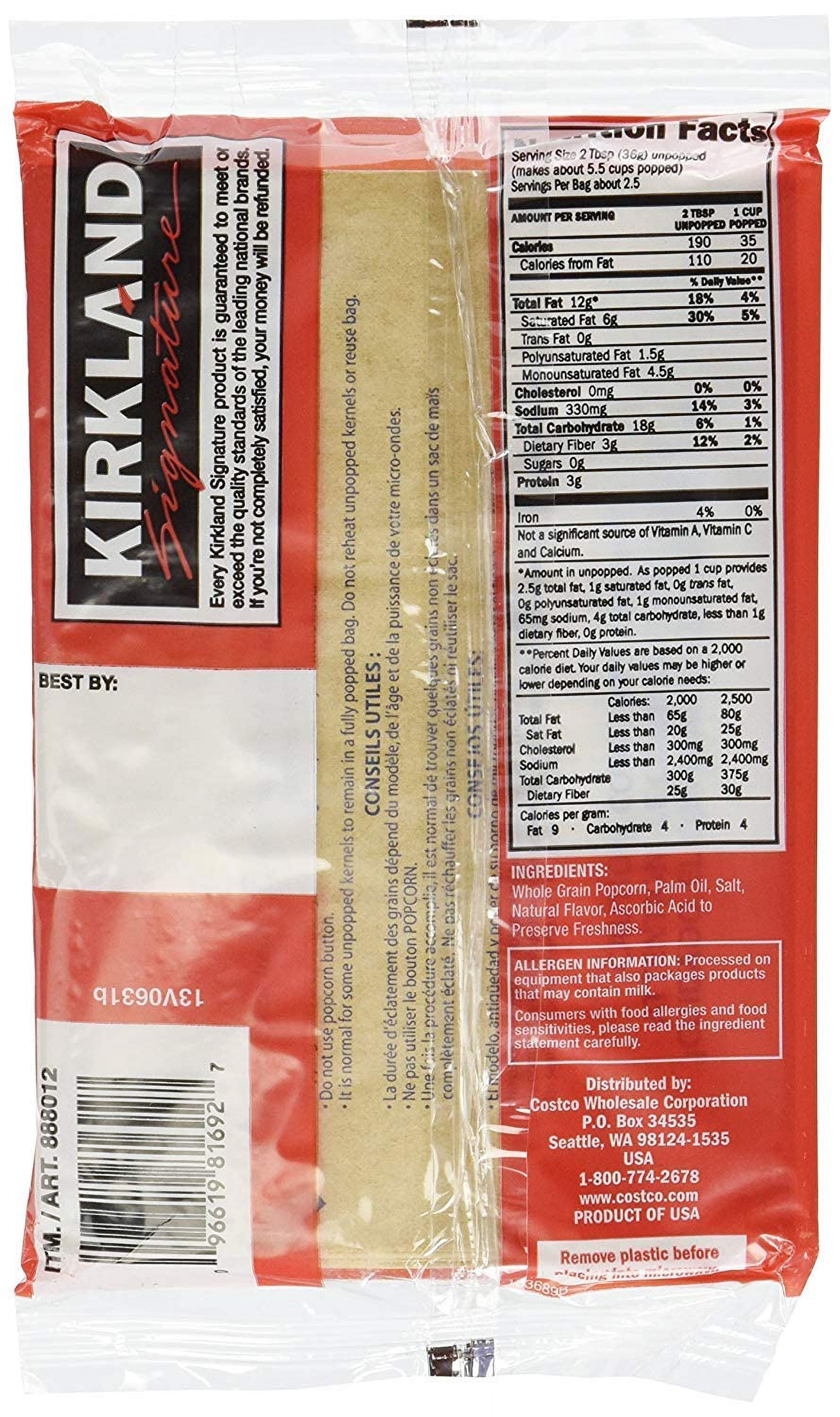 44 Bags Microwave Popcorn SE33&nbsp;"Movie Theater Butter from Kirkland Signature