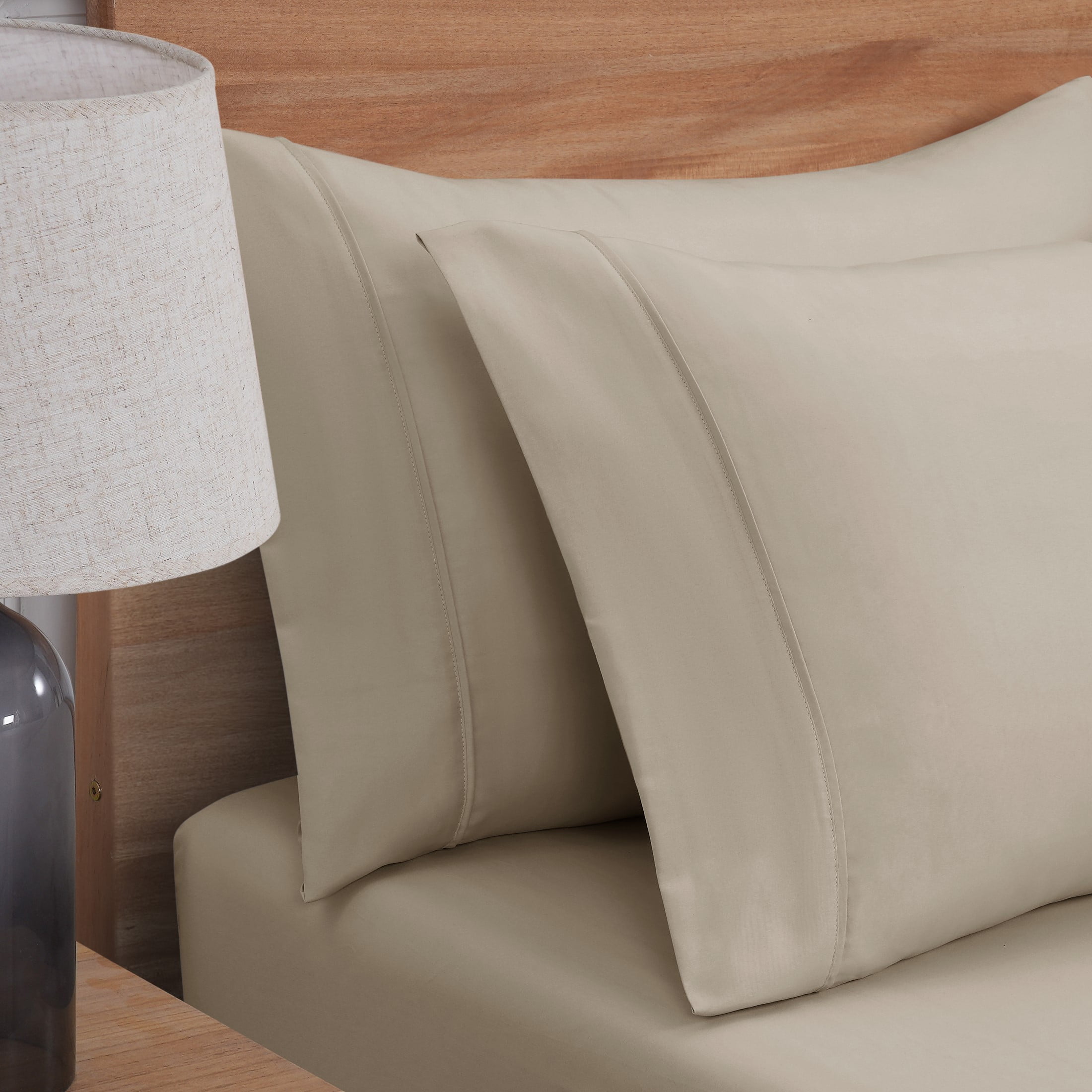Mainstays Super Soft Brushed Microfiber Pillowcase Set, Washed Tan, King, 2 Piece
