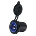 thumbnail image 1 of Cargador de coche USB dual 5V 2.1A / 2.1A Adaptador de corriente de coche de vehículo de motocicleta LED DC12V-24V Guardurnaity DZ4574-01B, 1 of 2
