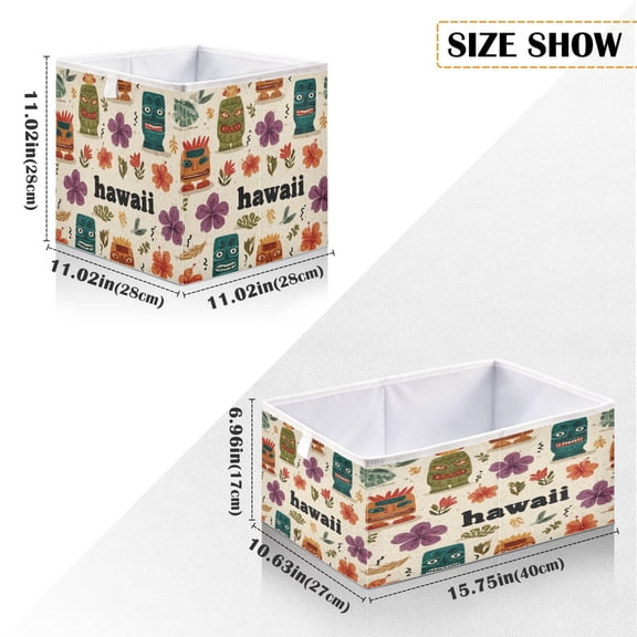 Iauyy Foldable Home Closet Storage Bins - Waterproof 300D Oxford Cube Baskets with Handles for Clothing Storage Books, Unique Characters