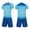 Blue, variant on ITSAME Girls Soccer Uniform Outfits 2-Piece V-Neck Short Sleeve Top and Shorts Kids Football Training Set Purple Size 13