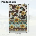 thumbnail image 7 of Yuyamidu Brown Cow Print Golf Towel Aztec Sunflowers Golf Cleaning Towel Soft Fabric Easy to Carry Golf Accessories for Men Women Enhance Your Golfing Experience, 7 of 7