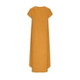 thumbnail image 7 of YTCAMLO A Line Sundresses for Women Casual Short Sleeve Long Dress Baggy Sleeveless Maxi Dress with Pockets Flowy Travel Vacation Clothes, Yellow L, 7 of 7