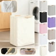 thumbnail image 6 of Large Laundry Hamper, 36L (7.91Gal) Collapsible Laundry Basket with Bamboo Handles, Freestanding Waterproof Clothes Hamper for Laundry Room, Bedroom, Dorm, Towels, Toys, Pink,, 6 of 6