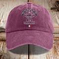 thumbnail image 3 of PMVFHDE Women's Washed Distressed Denim Printed Baseball Cap With Print Casual Style Wine, 3 of 3