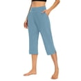 thumbnail image 3 of Women's High Waist Crop Pants Versatile Pull On Trousers for Summer Office Casual and Yoga Wear, 3 of 8