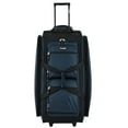 thumbnail image 3 of Wrangler 30-inch Large Checked Multi-Pocket Upright Rolling Duffel Bag for Travel, Blue Pond, 3 of 8
