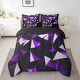 thumbnail image 4 of Feelyou Purple Hexagon Bedding Comforter Set 7-Piece, Square Geometric King Bedding Sets, Modern Honeycomb Bed Sheets, Breathable Room Decorative, 4 of 7