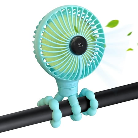 

Mini portable fan 4-Speed 360° Rotation LED Rechargeable Portable Fan Rechargeable Battery Powered Tripod handheld Fan Great Ideal for Baby Car Seat Crib Travel Treadmill Summer