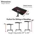 thumbnail image 3 of 30" Height Adjustable Mobile Laptop Desk with Tilting Top - Rolling Standing Desk - Portable Workstation for Office, Classroom, Home - Movable Four Wheels - Adjusts 29" to 40" Tall-Black, 3 of 9