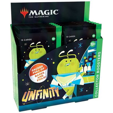 UPC: 0195166170749 | Magic: The Gathering Unfinity Collector Booster Box | 12 Packs + Box Topper (181 Magic Cards)