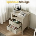 thumbnail image 5 of CozyHome Fluted Nightstand, Modern Side Table with 2 Drawers & Storage Shelf, Wood End Table for Living Room, Bedroom, Beige, 5 of 7