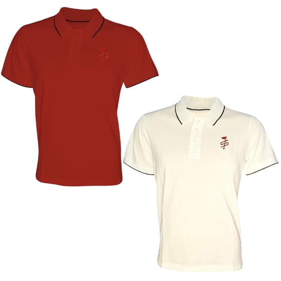 BlingShot Men's Polo Shirt - Cotton Polo Shirts for Men with Short-Sleeves - Machine Washable Polos for Men (2 Pack)- Burgundy-White- M