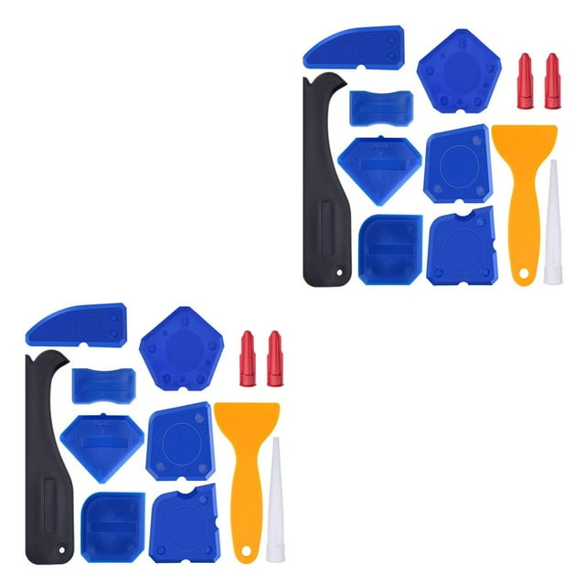 Langgg Caulk Tool Kit Lightweight Remover Applicator Easy to Use Washable Spreader Finishing Set Smooth for Kitchen Blue 2Set