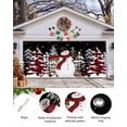thumbnail image 2 of Garage Door Banner Cover 6 x 13 ft, Merry Christmas Snowman Xmas Tree Black Background Christmas Garage Door Decorations Holiday Christmas Backdrop Decor for Winter New Year Xmas Party, 2 of 6