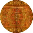 thumbnail image 1 of Ahgly Company Machine Washable Indoor Round Persian Yellow Traditional Area Rugs, 5' Round, 1 of 4