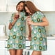 thumbnail image 4 of Easygdp Chicken Laying Eggs Camisón de manga corta para mujer, informal, estampado, 4 of 6