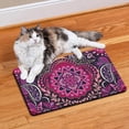 thumbnail image 2 of Decorative Paisley Print Pet Food Mat - Vibrant Bohemian Design, Non-Slip Dog Bowl Mat with Absorbent Foam Core, 2 of 5