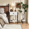 thumbnail image 4 of VECELO Nightstands Set of 2, Industrial End Table with 1-Drawer & Storage Shelf, Small Bedside Table Organizer for Small Space, Side Table for Bedroom Living Room, White, 4 of 11