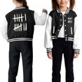 thumbnail image 2 of Curuila Toddler Boys Baseball Jacket Crew Neck Graphic Print Long Sleeve Coat For Kids Spring Autumn Fashion Outerwear Size 5-6 Years, 2 of 3