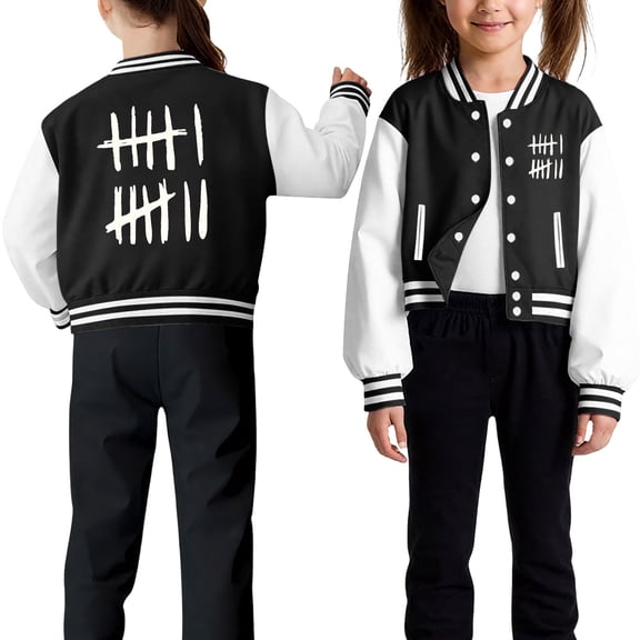 JIAYUE Spring Fall Jackets For Boys Girls Printed Long Sleeve Collared Button Style Lightweight Sport For Children Casual Sportswear