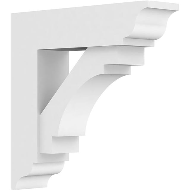 Ekena Millwork BKTP03X14X14MRC01 Standard Merced Architectural Grade PVC Bracket with Traditional Ends - 3 x 14 x 14 in.