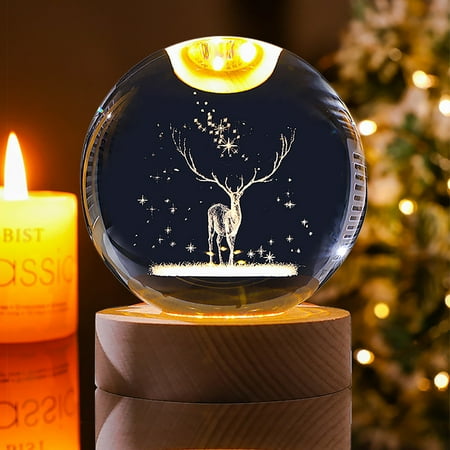 

Weaklki Decor Accessories Christmas Crystal Lamp Night Lights Astronaut Planet Globe 3D Solar System with LED Light Base Astronomy Gift Lamp Birthday Gift Lamps for M Home Decor Clearance