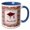 Blue/White, variant on 3drose, Graduation Cap, Diploma, Faded Dots, Pink Frame, Flower, 2018, Red, 11oz Two-tone Red Mug