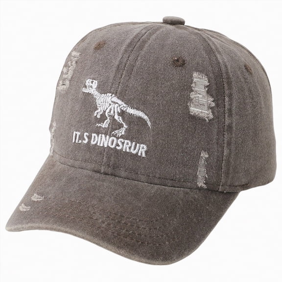 Gibobby Baby Dinosaur Pattern Baseball Cap Toddler Summer Sun Hat for 12 18 Months 1-4T Kids Boys Girls Adjustable Infant Outdoor Dinosaur Hats(3-8 Years,Coffee)