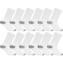 SOCKS'NBULK 12 Pairs Mens Lightweight Cotton Crew Socks Bulk, Homeless Donation Cheap, Wholesale Socks