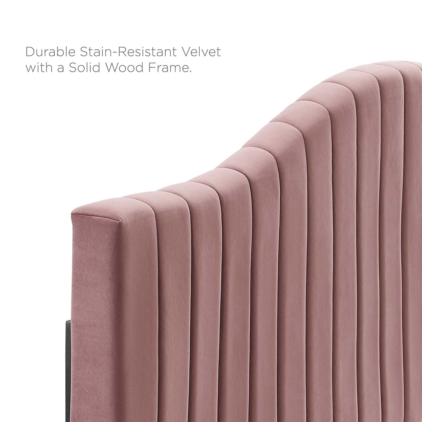 Modway Brielle Channel Tufted Velvet King/California King Headboard - Dusty Rose