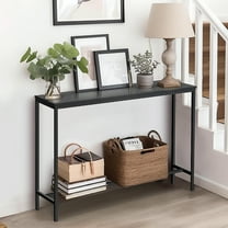 Ktaxon Modern Multifunction Console Table Sofa Table TV Stand with Sturdy Metal Frame in Entryway,Living Room,Hallway,Black Finish