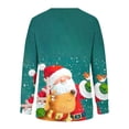 thumbnail image 3 of Chandails de Noël pour Femmes Mode Décontractée Hauts Manches Longues Imprimé de Noël Col Rond Couverture Chandail Chandail Chandails d'Automne en Liquidation, 3 of 4