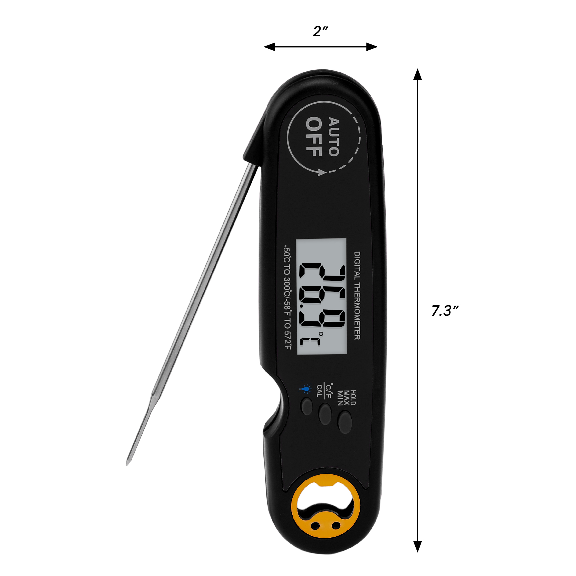 Unique Bargains Strong Plastic Digital Meat Thermometer Black 7.3x2x1 in