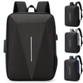 thumbnail image 1 of 1pc Hard Surface Backpack USB Charging Port, Casual Lightweight Business Backpack For Business Trip, Men's Large Capacity Anti-theft Computer Laptop Notebook Backpack With Passport Lock, Spine Protection Bag, 1 of 5