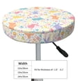 thumbnail image 4 of Susaid Flower Color Rabbit Print Elastic Bar Stool Cover Personalized Washable Stool Cover for Barbershop Home Bar Kitchen-12 inch, 4 of 7