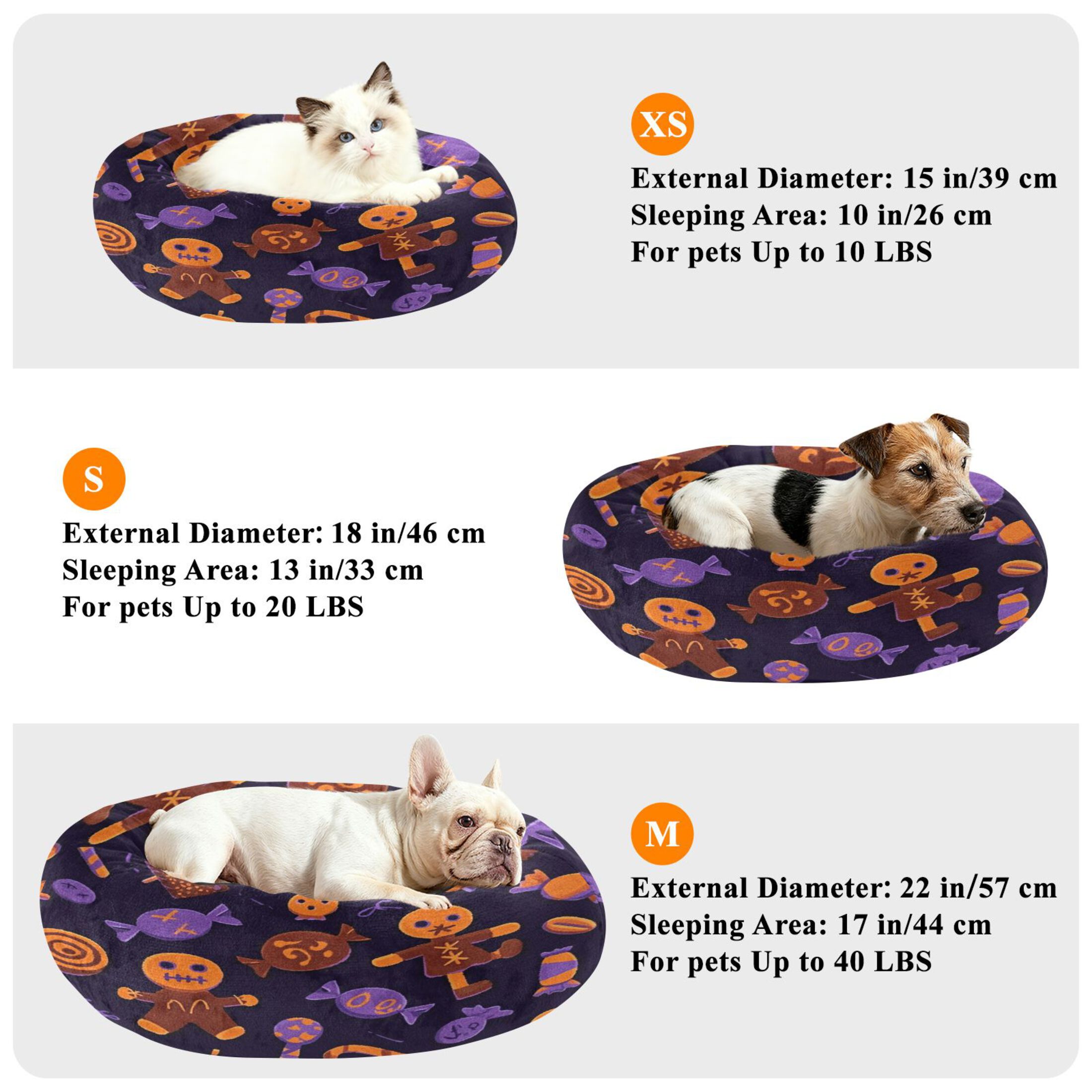 Iauyy Pet Couch Donut Cat Bed for Indoor Cats/Small Dogs Washable & Machine with Non-slip Bottom Calming Cat Furniture, Voodoo Doll (XS)