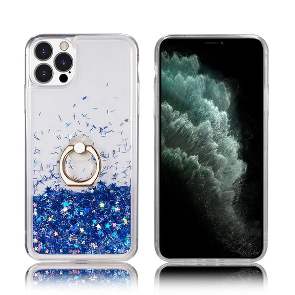 Bemz Waterfall (Liquid Glitter Stand Holder) Case Compatible with iPhone 14 Pro Max - Blue