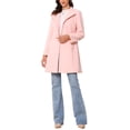 thumbnail image 2 of Abrigo de cuello alto Inspire Chic para mujer, abrigo de invierno de manga larga, color rosa, 2 of 6